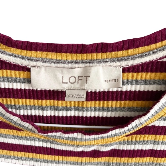 LOFT Petite Stripe Midi Split Dress - Picture 6 of 10